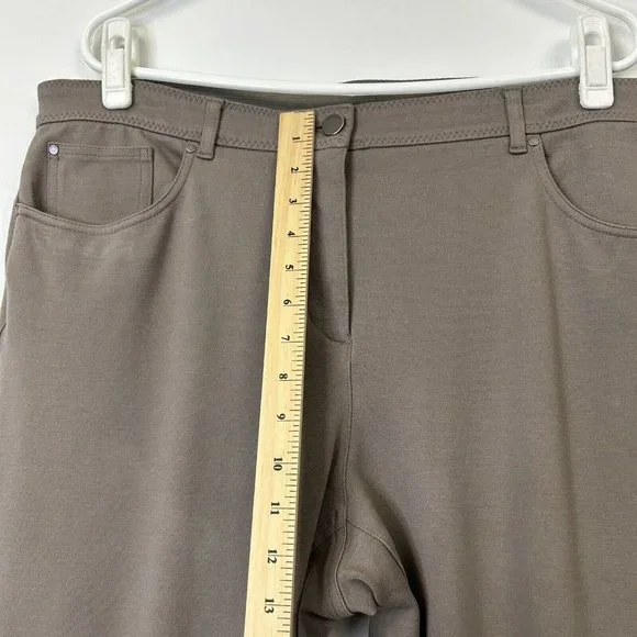 Chicos So Slimming Ponte Pants Womens Size 3 US 16 Taupe Tan Peyton - Picture 7 of 10